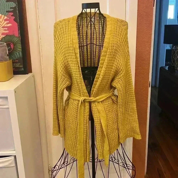 C&C California Tie Waist Cotton Cardigan Sweater-Sz M - Picture 1 of 6
